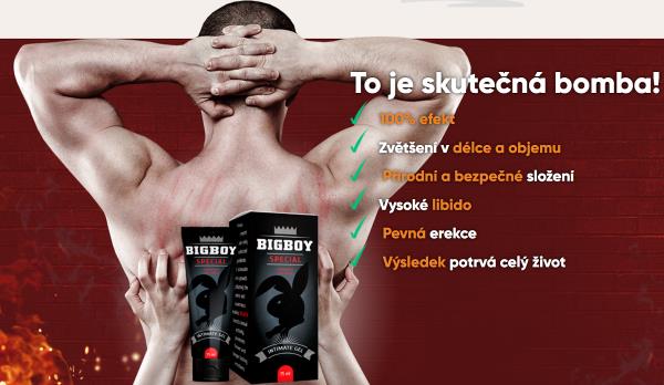 BigBoy Gel přírodní složka. Originální produkt, složení, Česká Republika